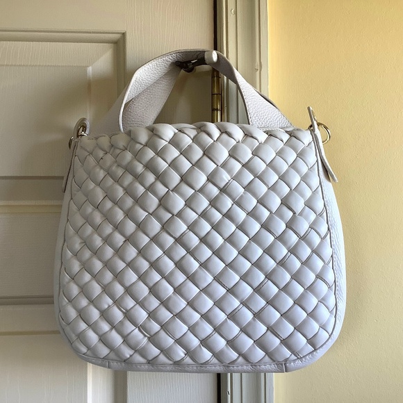 Vince Camuto Handbags - Vince Camuto Puffy Weave Leather Tote Crossbody - Miki Ivory